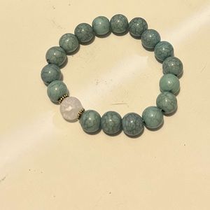 Teal Marble Beaded Bracelet